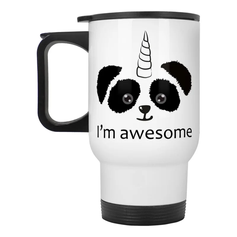 Pandicorn I'm awesome панда нержавеющая стальная кружка для путешествий | Дом и сад