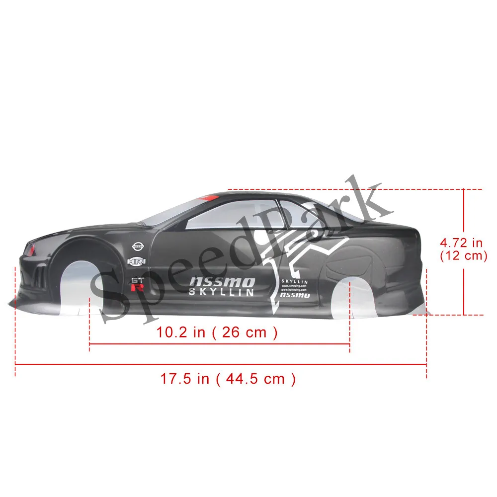 2шт Skyline GTR R34 синий/желтый/черный 1/10 1:10 ПВХ Окрашенный корпус 190 мм Колесная база
