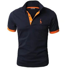 Men’s Fashion Cotton Polo Shirts Casual Embroidery Short Sleeve POLO Shirt Slim Fit Solid Color Tops Men Clothing