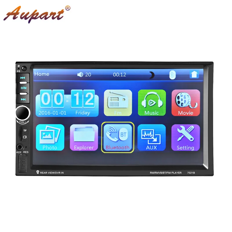 2 din автомагнитола 7 дюймов сенсорный экран автомобиля multimidia USB bluetooth FM
