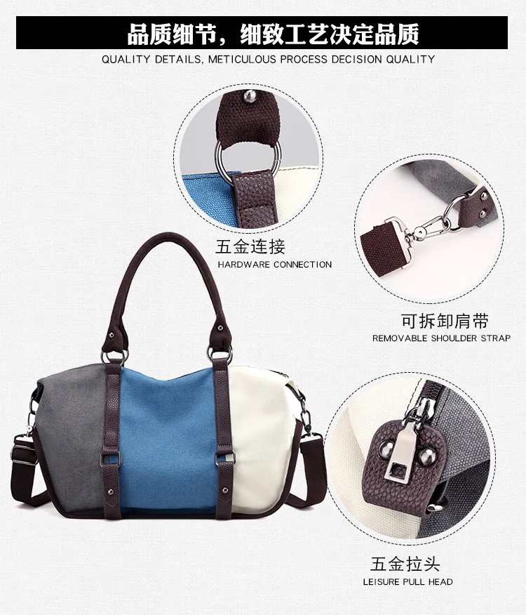 KVKY, Женская Холщовая Сумка, сумка известного бренда, Большая вместительная Лоскутная сумка-тоут, хипстерская классическая сумка-хобо, винтажная сумка на плечо для путешествий