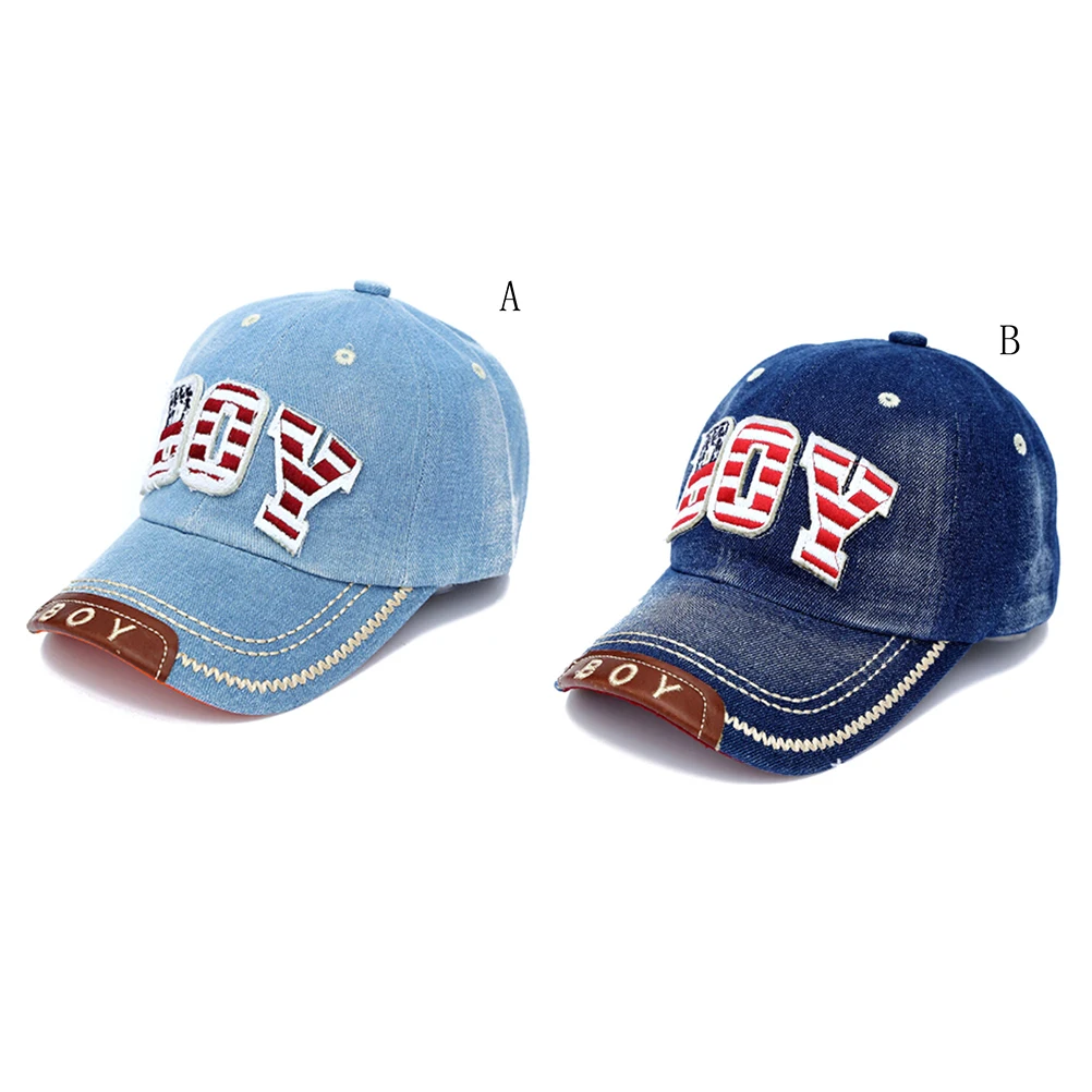Summer Handsome Boys Baseball Cap Toddler Children Letter Denim Hat