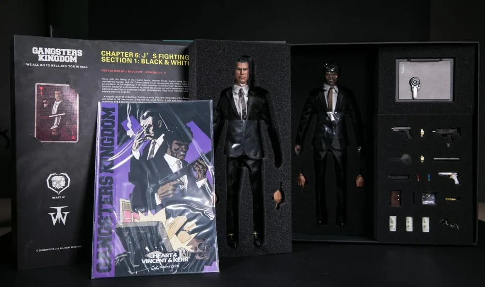 

2 Full Set dolls DAMTOYS 1/6 Gangsters Kingdom - Heart 4 Vincent and Kerr GK015 2 Figures Collection Doll Toys Gift
