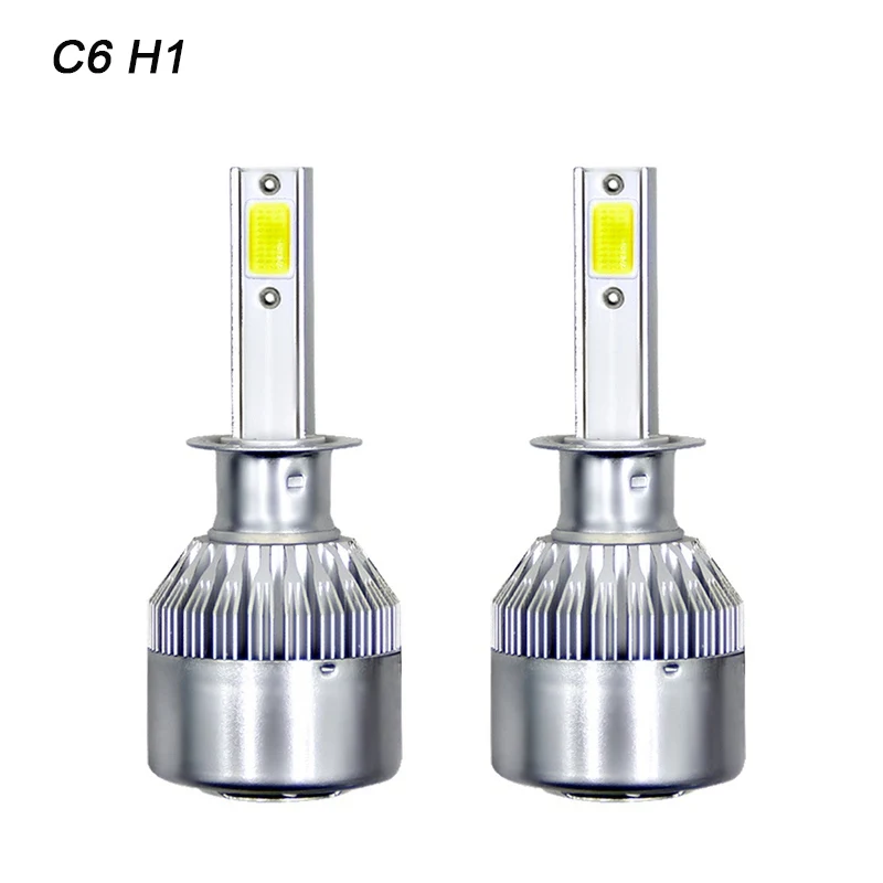 VicTsing 2pc C6 LED Car Headlights H1 H4 H7 H8H9H11 H109005HB3 9004HB1 9008 9007 H27 HB4 LED Headlight Light Bulb 72W 6000K (2)