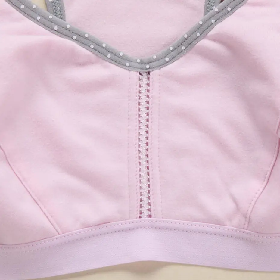 Tsfit-Land Students Sports Design Y-Shoulder Straps Cotton Breathable Training Bras Without Back Hooks B8014