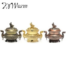 KiWarm ретро, Тибетский Стиль Мини Сплав бронзовая Курильница металл ремесло Домашний декор буддийские товары для гостиной
