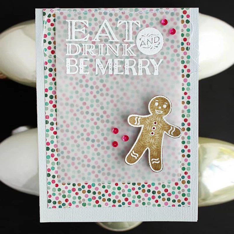 

Eating Drink Gingerbread Man Transparent Clear Silicone Seal Scrapbooking Seal DIY Photo Album Decorative Card Making 3x4 Inch
