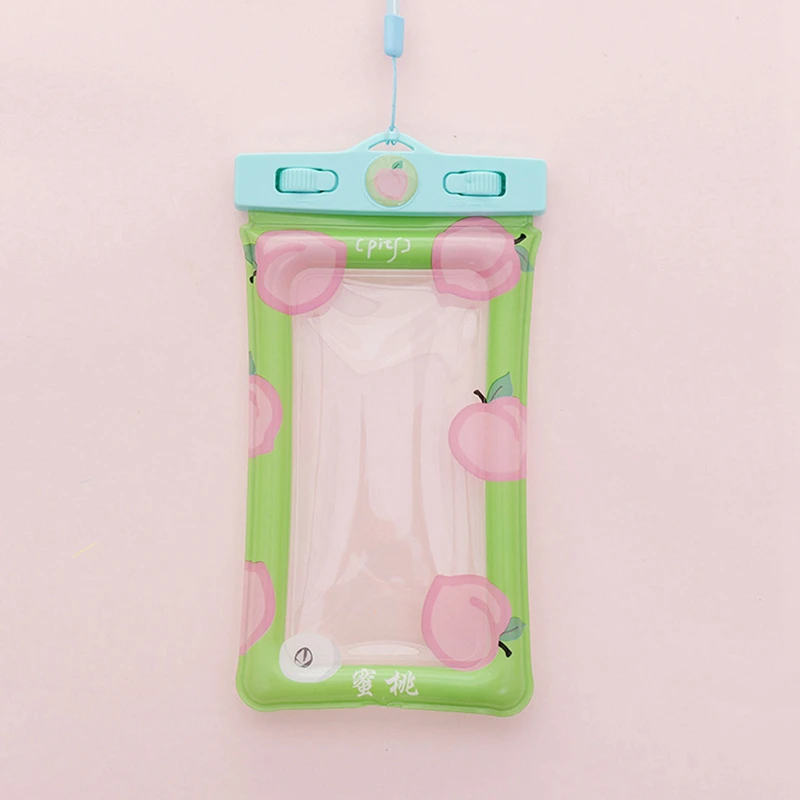 

Cartoon Fruit Peach Waterproof Pouch Bag Travel Accessories PVC Cell Phone Protective Case IPhone Coin Purse Card Holder Storage