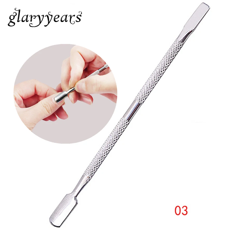 1 Piece Nail Art Cuticle Pusher Spoon Clean Leftover Repair DIY