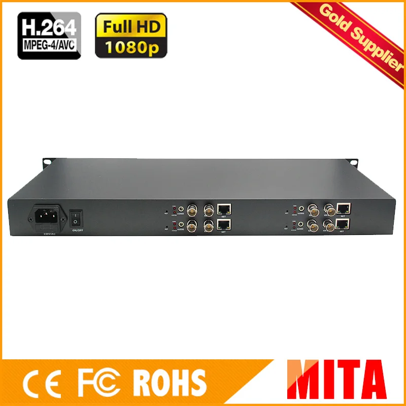 Full HD 4 K H.265 HEVC AVC 1U 4 Каналы SDI кодер для ip-потока с HTTP RTSP RTMP HLS