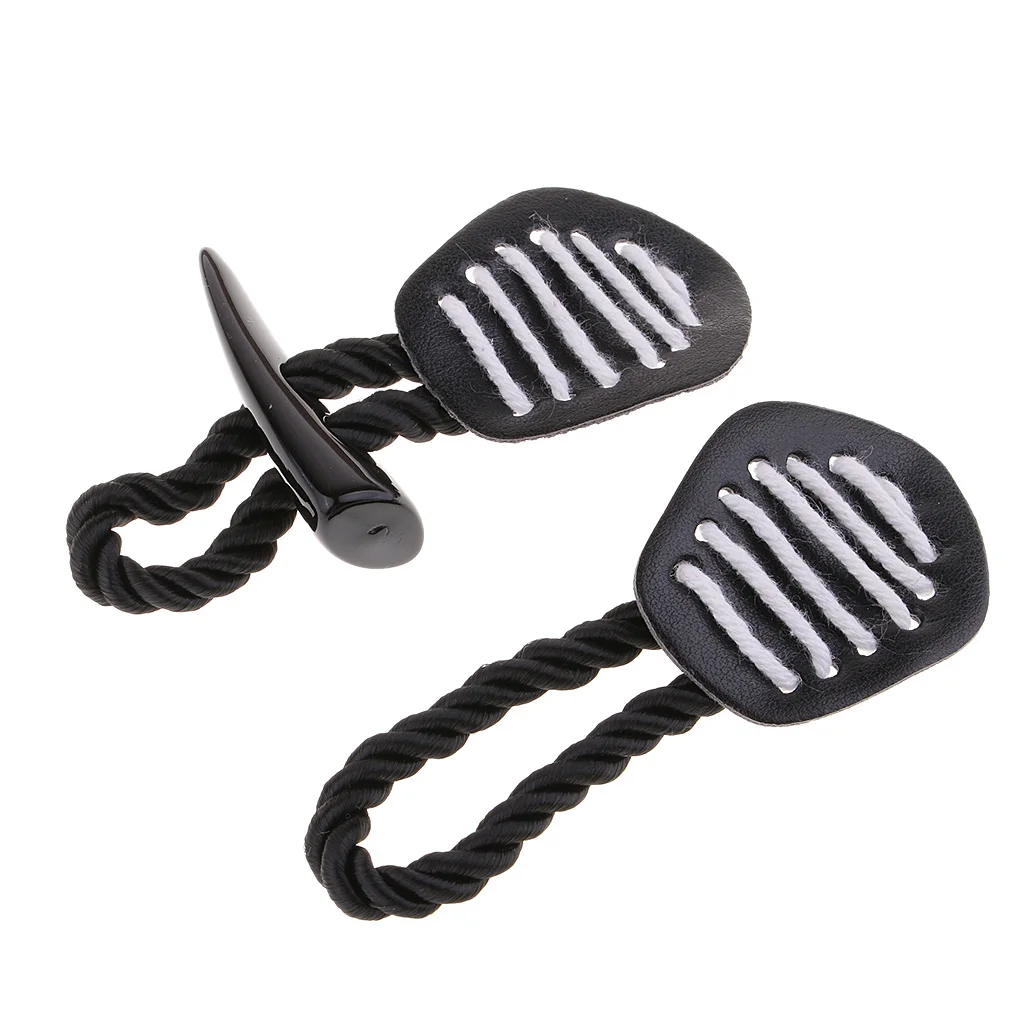 1 Pair PU Leather Horn Toggle Button Suitable for Clothes Embellishmnets - Black