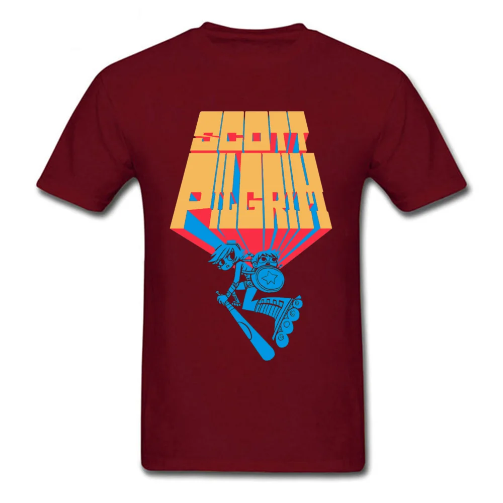 Tops Shirt T Shirt Scott pilgrim 1002 Summer Fall Short Sleeve 100% Cotton Fabric Round Neck Men T Shirts Simple Style Popular Scott pilgrim 1002 maroon