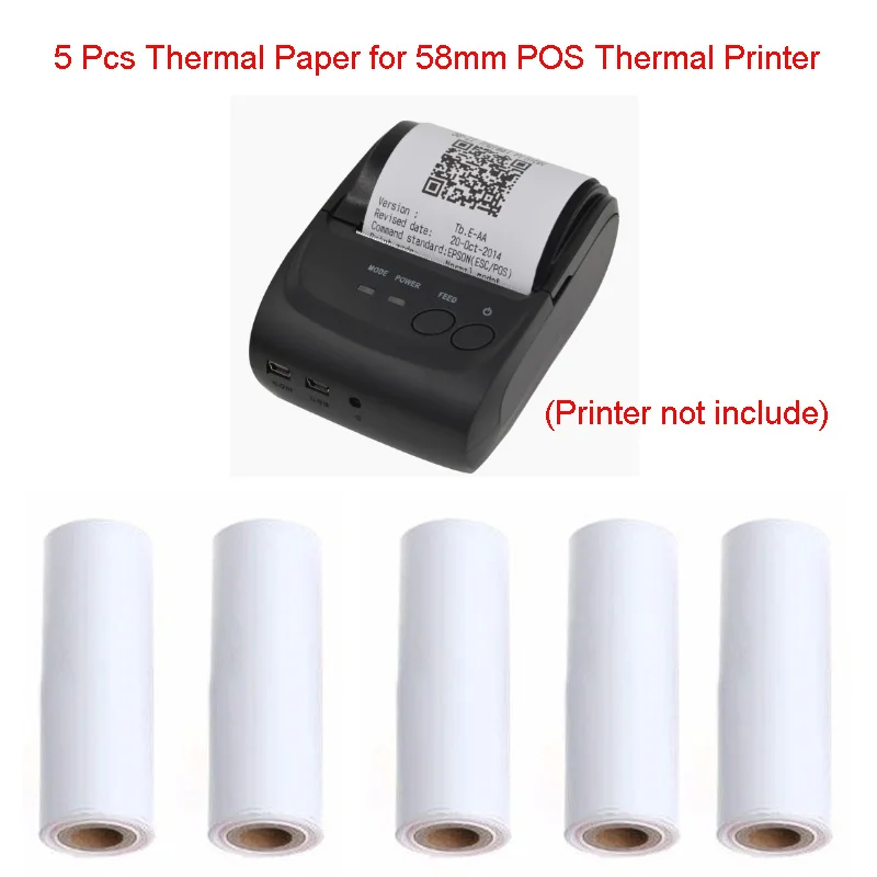 

5Pcs Thermal Paper POS Cash Register Receipt Roll For 57mm * 30mm 58mm Printer #K400Y# DropShip