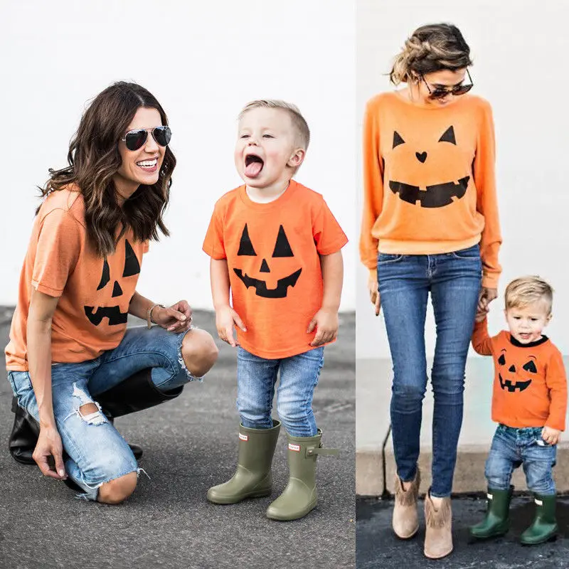

Halloween Family Top Clothing Mother Parent-Child Daughter Son T-shirt Matching Outfit