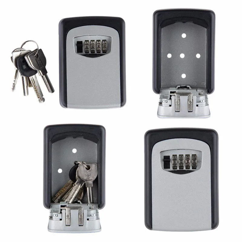 Ключ замок коробка 4 пароль металлический сплав хранение ключей Органайзер коробки портативный Сейф настенный Ключ комбинированный замок