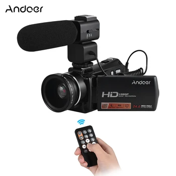 

Andoer 1080P Full HD 24MP Portable Digital Video Camera Camcorder 0.45X Wide Angle Lens Remote Control Infrared Night Vision