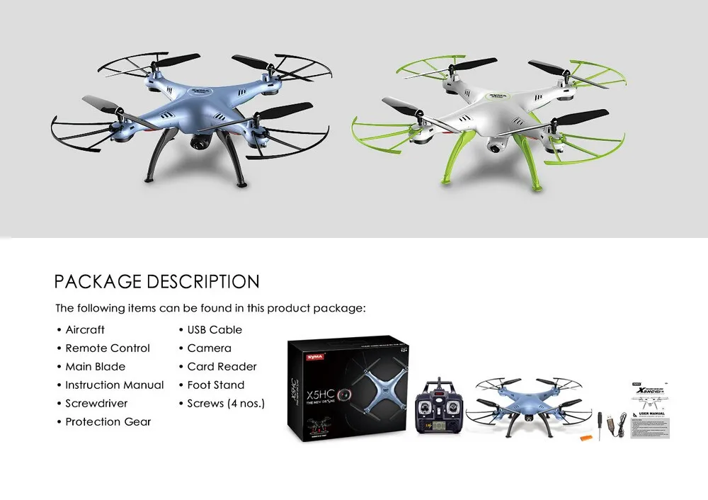 SYMA X5C обновленная версия SYMA X5HC 4CH 2,4 г 6 оси Радиоуправляемый Дрон с Камера Вертолет VS Syma x5C X5SC X5SW X400/X600