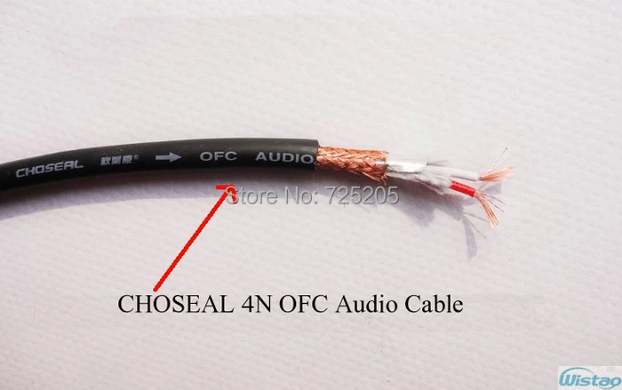 Монокабель Hi Fi 3 5 мм стерео на 2x звуковой кабель Choseal 4N OFC позолоченные штекеры