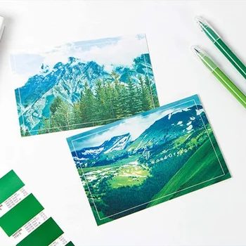 

30pcs green From Norway Forest style card multi-use as Scrapbooking party invitation DIY gift card message card postcard