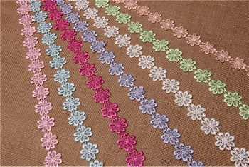 

2.5cm 7 colors Daisy Flowers Lace Trim,Water Soluble flower lace,embroidered flower lace,DIY sewing crafts decoration,doll lace