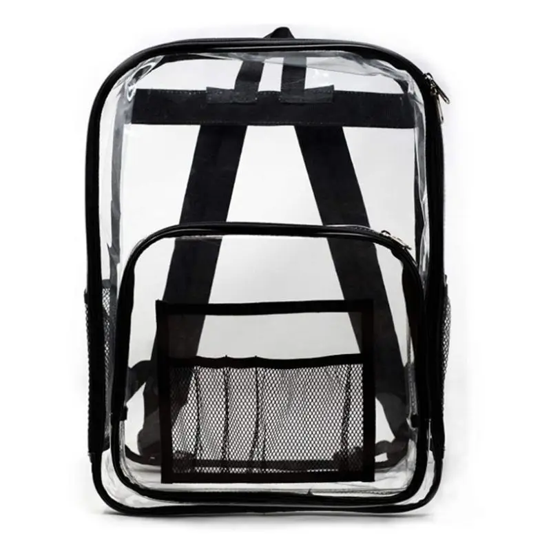 

High Quality Clear Transparent PVC School Students Travel Backpack with Laptop Compartment for Work Security Sporting Events