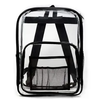 

High Quality Clear Transparent PVC School Students Travel Backpack with Laptop Compartment for Work Security Sporting Events