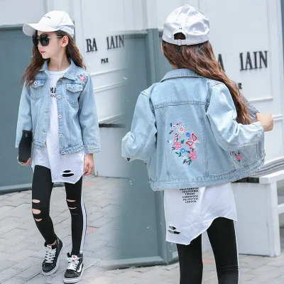 

kids clothes 2018 autumn fall jeans jacket children outwear coats 10 12 years old