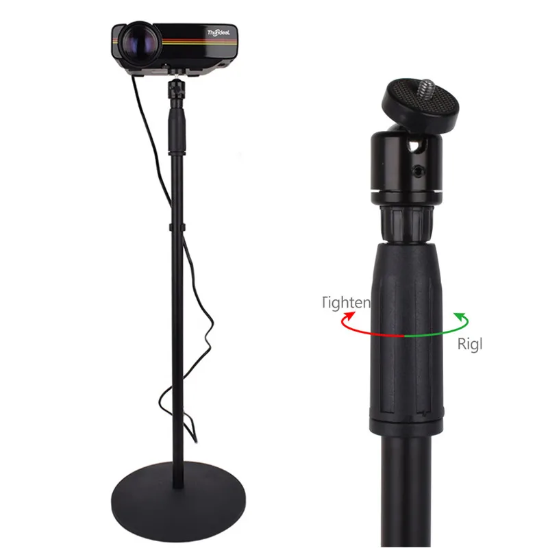 

For Mini Projector,Camera,Webcam,Gopro X-Floor Stand Holder Adjustable Height Projector Bracket with 360 Degree Swivel Ball Head