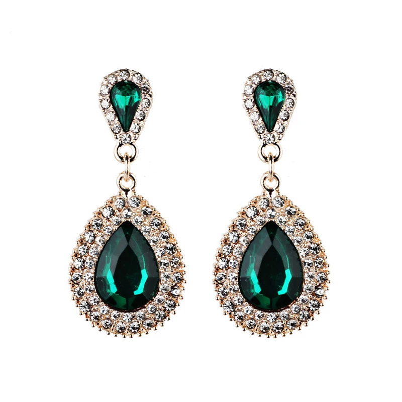 

Classic Long Crystal Dangle Earrings For Women Fashion Water Drop Statement Hanging Earrings Female Wedding Party Jewelry Gift