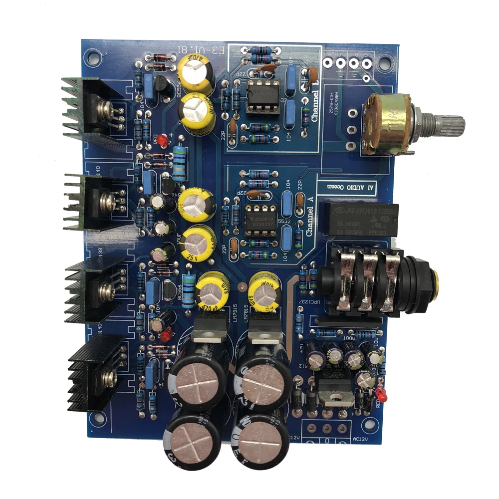 Lusya NE5532 Headphone Amplifier Board BD139 BD140 for 32-600 ohm speaker AC 12V-0-12V or AC15V-0-AC15V T0288 Lusya NE5532 Headphone Amplifier Board BD139 BD140 for 32-600 ohm speaker AC 12V-0-12V or AC15V-0-AC15V T0288