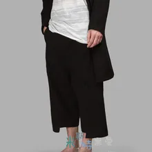 27-44! Новая мужская одежда, прямые брюки, укороченные штаны, Необычные Лоскутные повседневные штаны, большие размеры, костюмы певицы