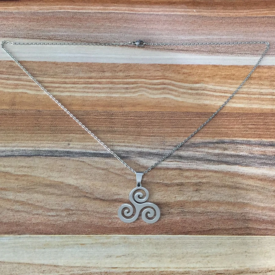 HOBBORN Трендовое женское ожерелье с волком из нержавеющей стали Triskele Triskelion Allison Argent, мужские подвески и ожерелья, ювелирное изделие, подарок