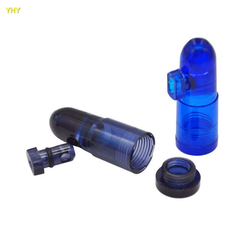 Acrylic Plastic Snuff Bullets smoke Pipe Snuff Bullet Acrylic Clear with Clear Bottoms Rocket Shape Nasal smoking Tobacco Pipe07