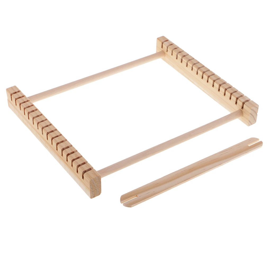 Children Kids Wooden Weaving Knitting Shuttle Loom Tapestry Hand-Knitted Machine DIY Craft Hand-Knitted Toys