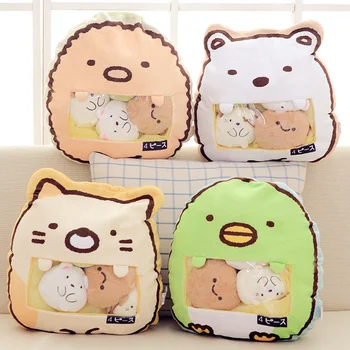 

candice guo! super cute plush toy one bag print Sumikko Gurashi soft stuffed pocket cushion pillow birthday Christmas gift