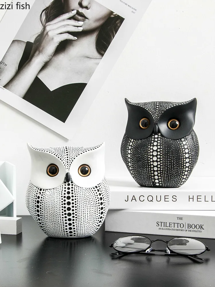 

Nordic Style Owl Frog Shape Resin Artwork Accessories Home Creativity Decorative Small Ornaments