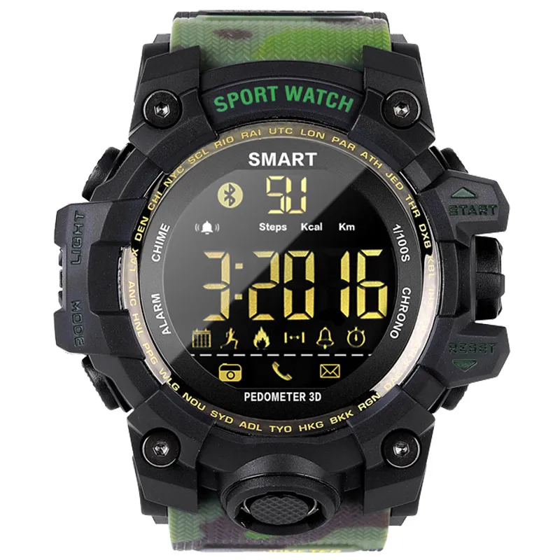 

Sport Smart Watch Men Bluetooth Pedometer Stopwatch Watch Men Military Waterproof Sport Watch For Running Support Android IOS