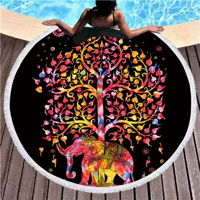 Медуза Слоны Бохо пляжное полотенце спортивные полотенца yoga коврик - Цвет: 02