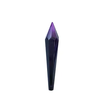 

80mm 50pcs Amethyst Crystal Glass Icicle U-Drop Pendants For Hotel Decoration Big Promotion