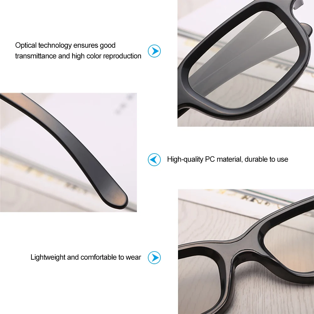 4Pcs/Lot VQ163R Polarized Passive 3D Glasses for 3D TV Real 3D Cinemas for Sony Panasonic Wholesale Price Dropshipping