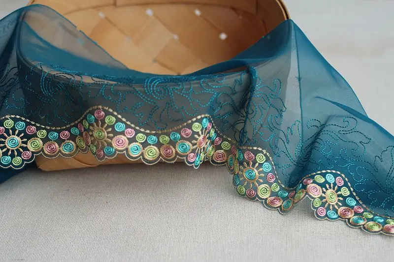 2yards/lot 7.49 дюйм(ов) широкий вышитый тюль Кружево отделкой сетки кружевной ~ 2 цвета ~~