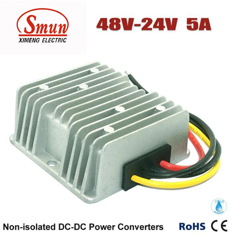 

SMUN 48V TO 24V 5A 120W DC DC Step Down Converter Car Power Supply