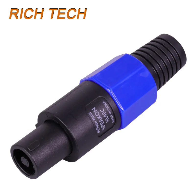 

1pc High quality 4 Pin Powercon Speaker Connector plug Male Audio Plug Locking Design Blue Ring for PA amplifier cable