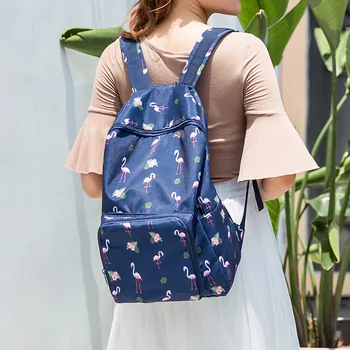 

2020 Women Folding Backpack Bag Student Fashion School Bag Large Capacity Waterproof Girl Printing Book bag Cute Backpack Bags