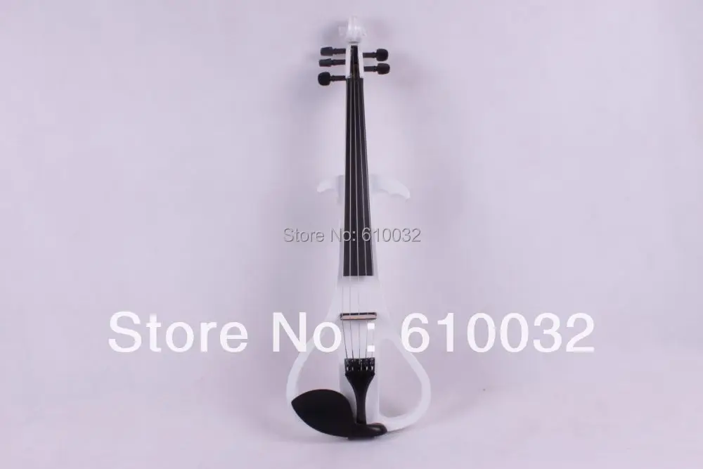 

white 4/4 Electric Violin Solid wood 4 --0 1# silvery white color 5 string