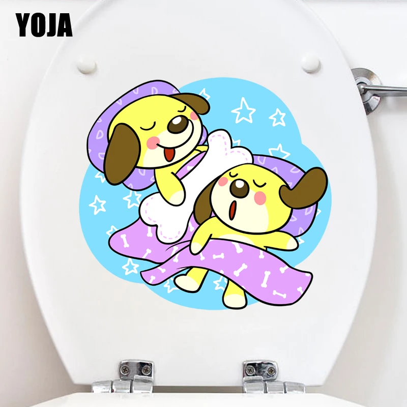 YOJA 24*22,1 см узор собака наклейка на крышку в туалете наклейка мультфильм спальня домашний декор T3-0723