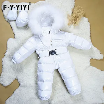 

2020 Winter Baby Clothes Newborn Duck Down Rompers Baby Overalls Infant Snow Wear Snowsuit Big Fur Collar 0-3Y boy girl jumpsuit