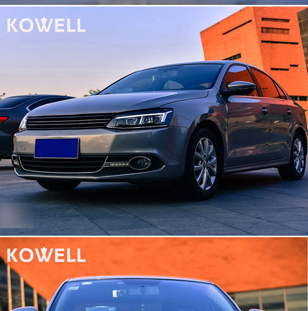 KOWELL автомобильный Стайлинг для vw jetta фары для VW jetta MK6 фары с светодиодный направляющий автомобильный Стайлинг Биксеноновые линзы для парковки