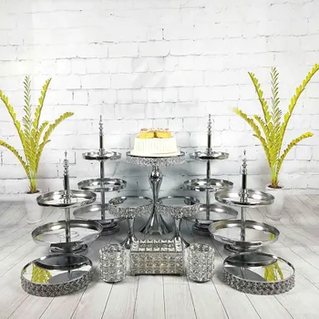 

12pcs -13pcs Mirror Surface Wedding Dessert Tray Cake Stand Wedding Party Birthday Decoration Pan Cake Cookies Display