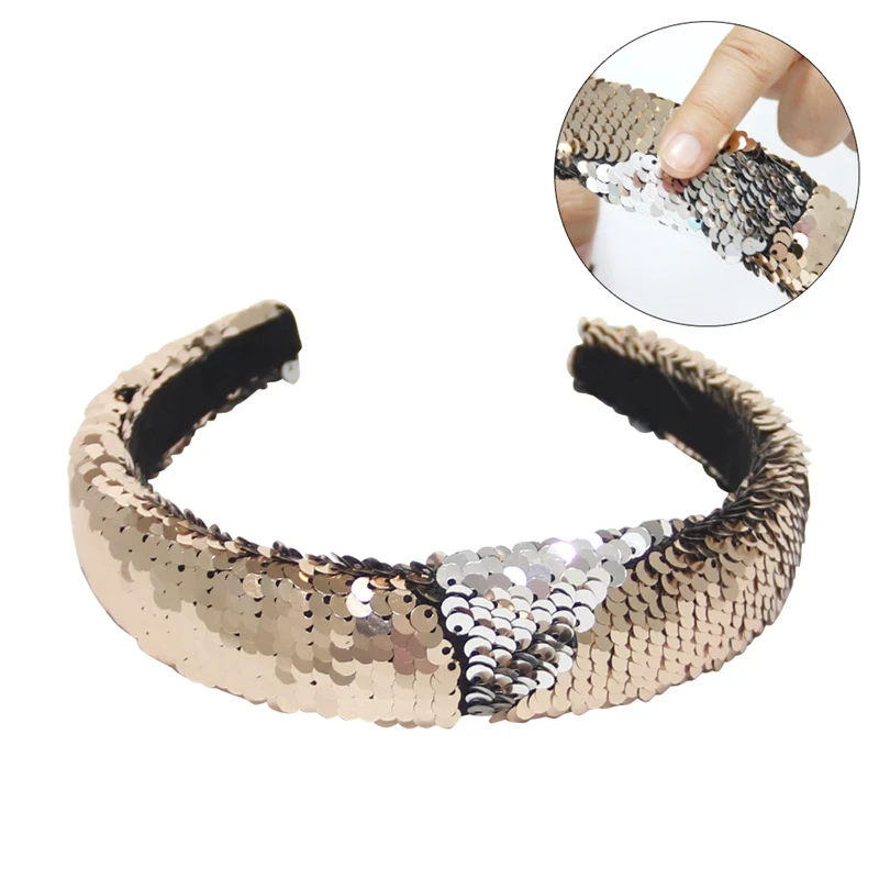 

2018 Women Girls Glitter Sequins Mermaid Hairbands Headband Fashion Headwear Hair Accessories Drop Shipping